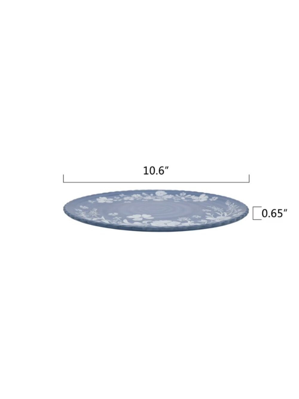 The Woman Pioneer Blue Bold Floral Daisy 12-Piece Bamboo Melamine Dinnerware - Picture 9 of 10